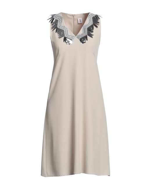 1 One Natural Mini Dress Polyester, Elastane