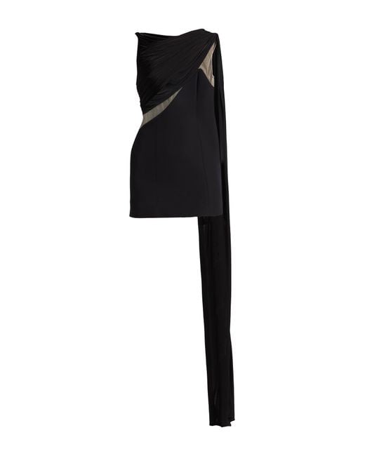 David Koma Black Mini Dress Polyester, Polyurethane, Elastane