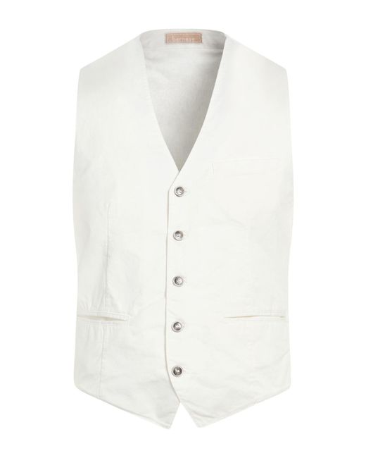 BERNESE Milano White Tailored Vest Cotton, Elastane for men
