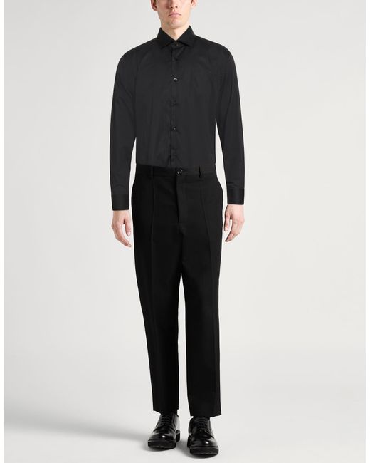 Xacus Black Shirt Cotton, Polyamide, Elastane for men