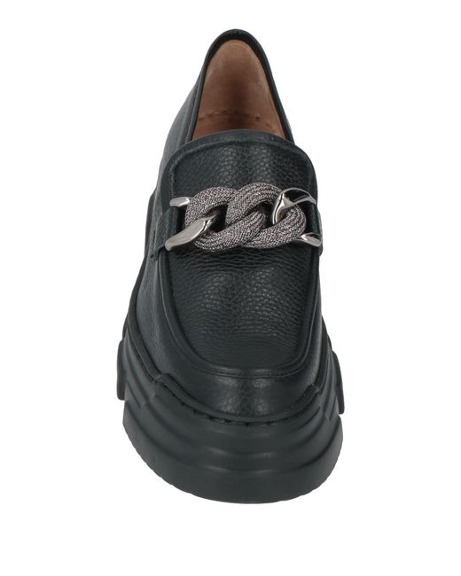 Pollini Black Loafers Leather