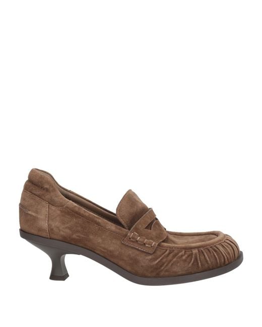 Ash Brown Light Pumps Leather