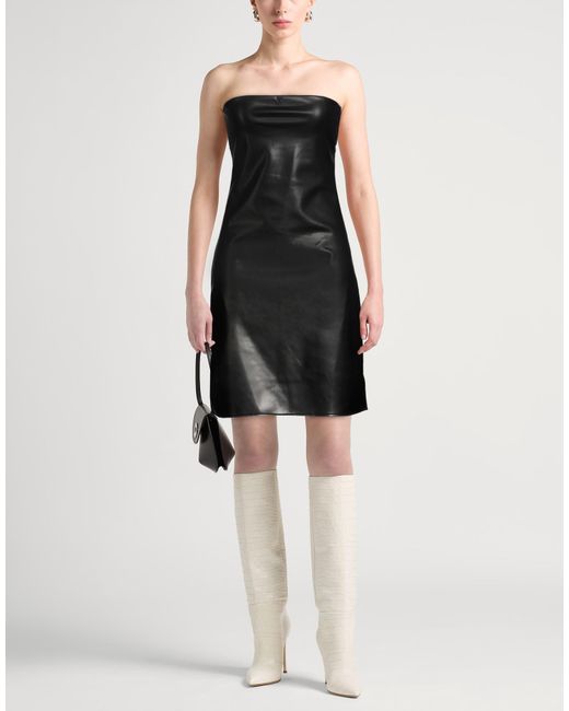 Courreges Black Mini Dress Polyurethane, Polyester