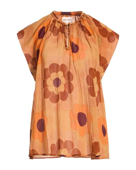 Antik Batik Orange Top Cotton