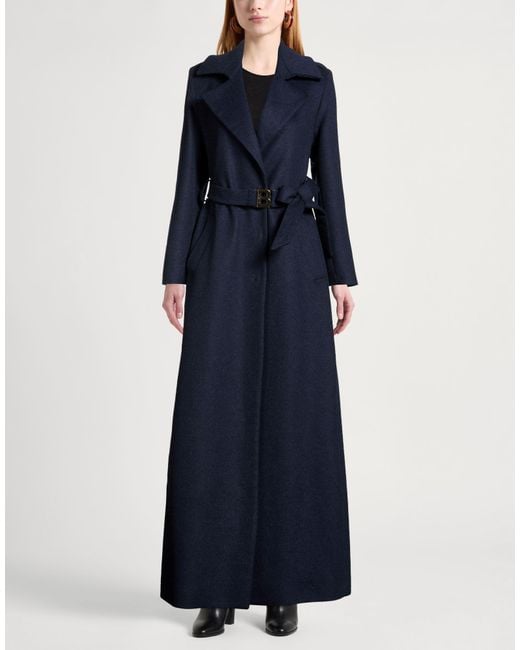 Blugirl Blumarine Blue Coat Virgin Wool, Polyamide, Cashmere