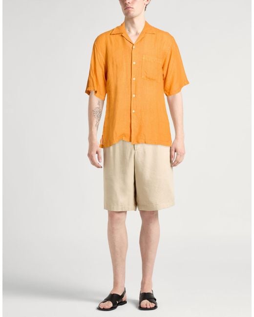 120% Lino Orange Shirt for men