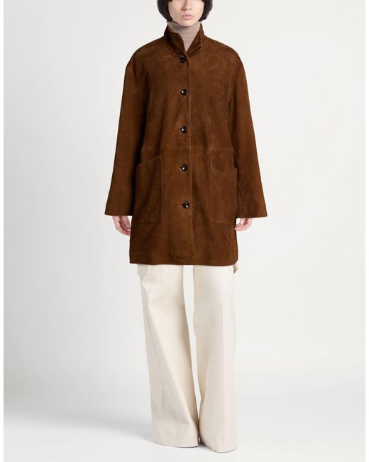 THE JACK AND JACKIE LEATHERS Brown Tan Coat Leather