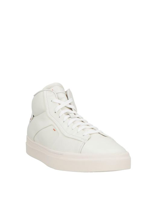 Santoni White Sneakers Leather for men