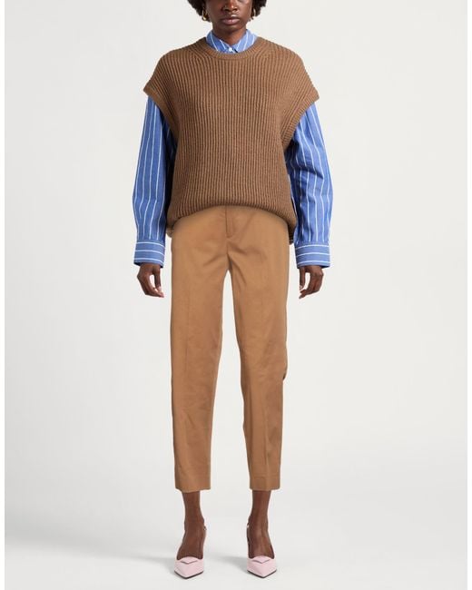 Berwich Natural Camel Pants Cotton, Elastane