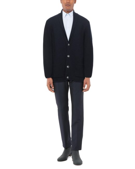 Liu Jo Blue Midnight Cardigan Wool, Polyamide for men