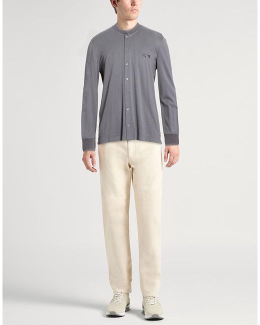 Kiton Gray Knt Shirt Cotton, Silk for men