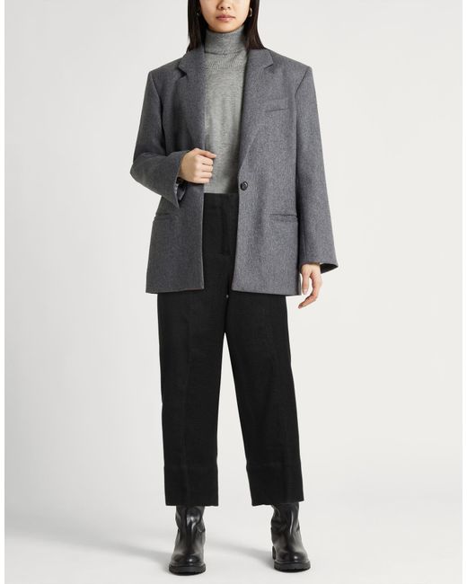 Max Mara Black Pants Linen, Cotton, Elastane