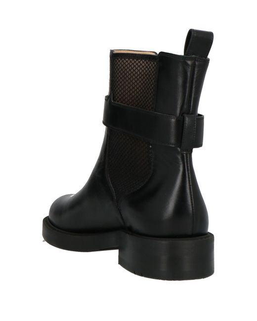 Charlotte Olympia Black Ankle Boots Calfskin, Textile Fibers
