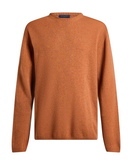 Daniele Fiesoli Brown Sweater Merino Wool for men