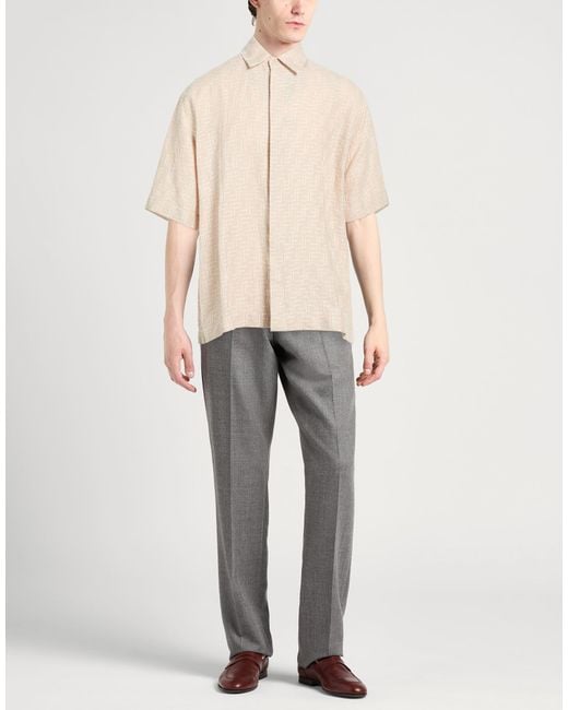 Fendi Natural Shirt Linen, Cotton for men
