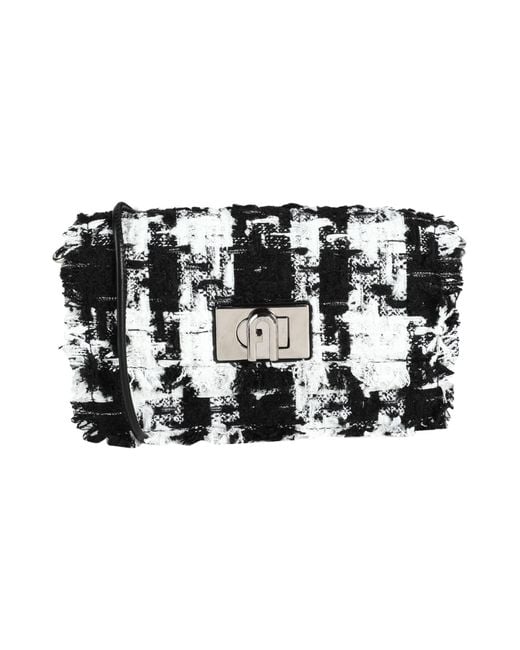 Furla Tweed Crossbody Bag in White (Black) Lyst