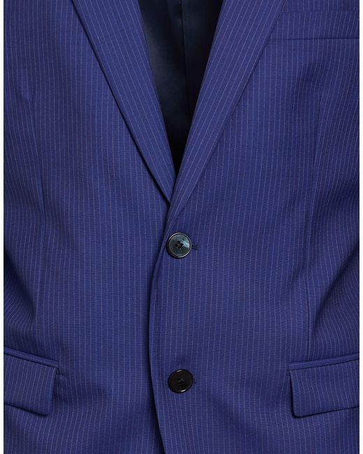 Manuel Ritz Blue Suit Wool, Elastane for men