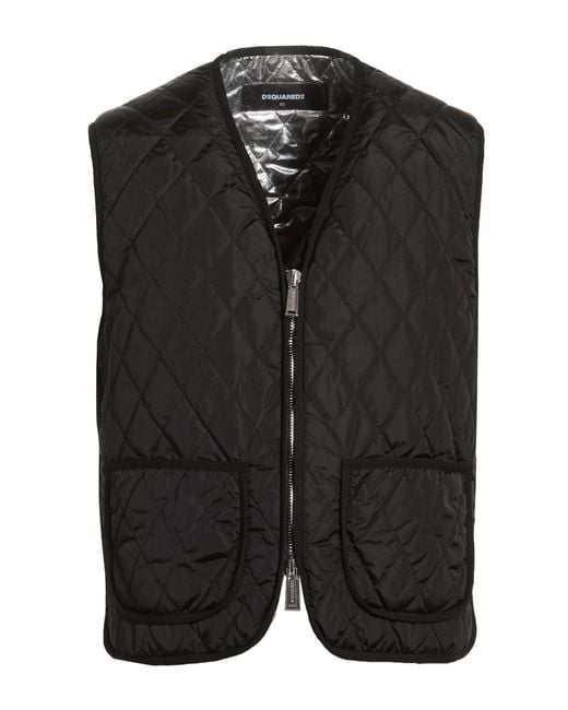 DSquared² Black Vest Polyamide for men