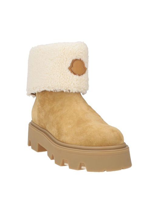 Moncler Natural Camel Ankle Boots Leather