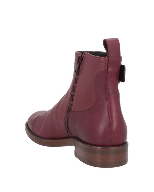 See By Chloé Purple Burgundy Ankle Boots Leather