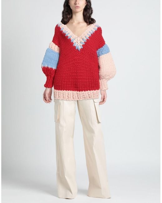 Hope Macaulay Red Sweater Merino Wool