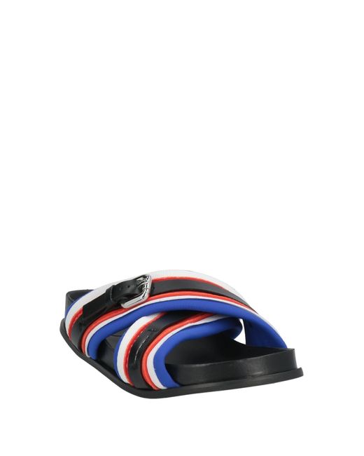 Plan C Blue Sandals Leather, Textile Fibers