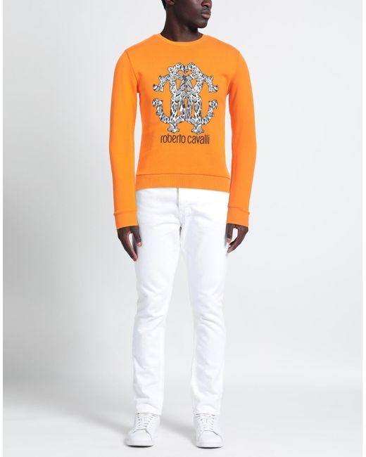 Roberto Cavalli Orange Sweatshirt for men
