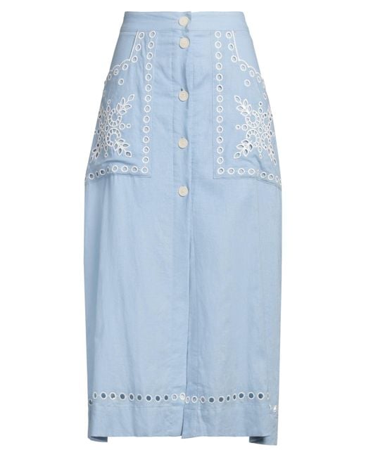 Sandro Blue Midi Skirt