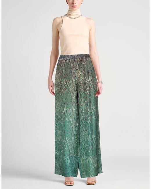 Pierre Louis Mascia Green Pants Silk