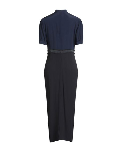 Marni Blue Midnight Midi Dress Silk, Viscose, Acetate