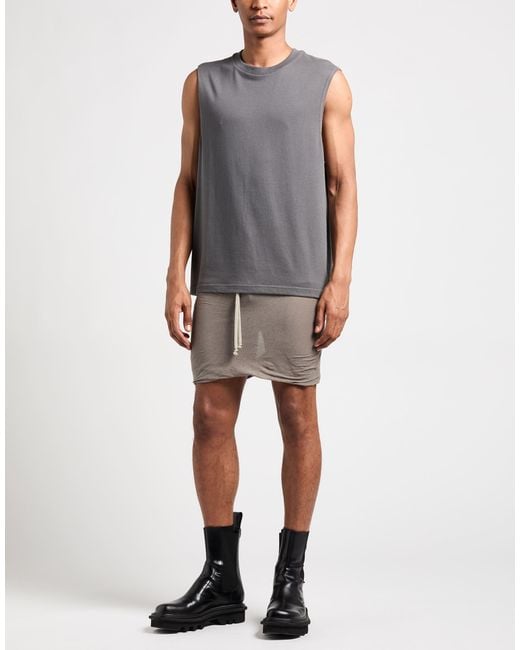 Rick Owens Gray Shorts & Bermuda Shorts Cupro, Elastane for men
