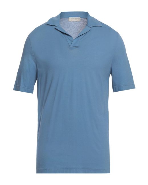 FILIPPO DE LAURENTIIS Blue Pastel Polo Shirt Cotton for men