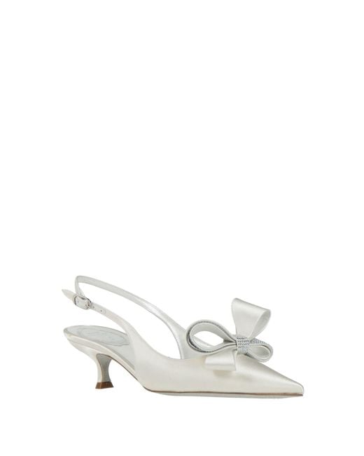 Rene Caovilla White Ivory Pumps Textile Fibers
