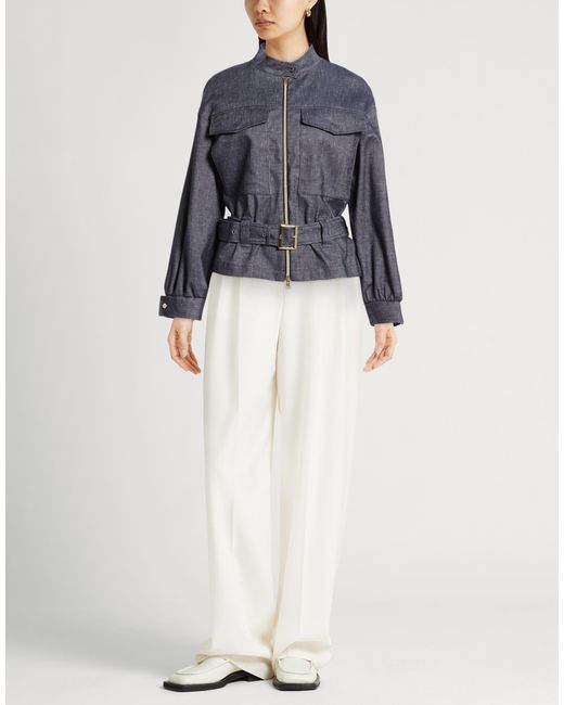 Herno Blue Denim Outerwear Cotton, Linen, Elastane