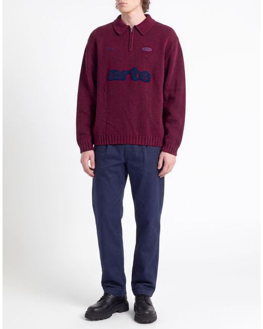 Arte' Red Garnet Sweater Wool, Polyamide for men