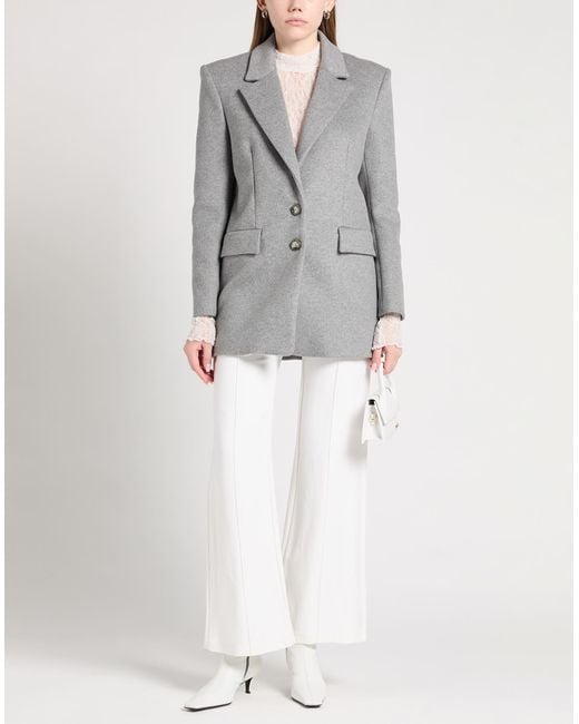 Patrizia Pepe Gray Blazer Wool, Polyamide