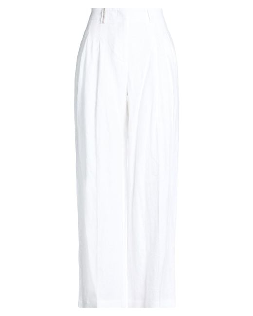 Peserico White Pants Linen