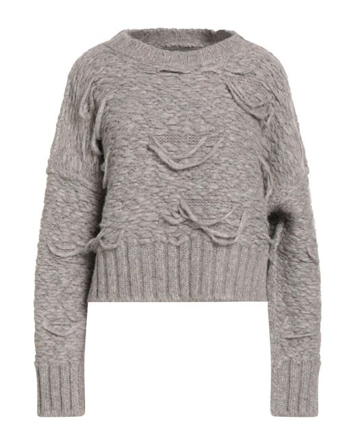 Isabel Benenato Gray Sweater Alpaca Wool, Polyamide, Wool