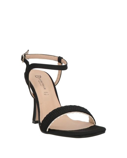 Divine Follie Black Sandals Textile Fibers