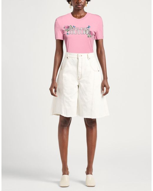 Versace Jeans Couture Pink T-Shirt Cotton, Elastane