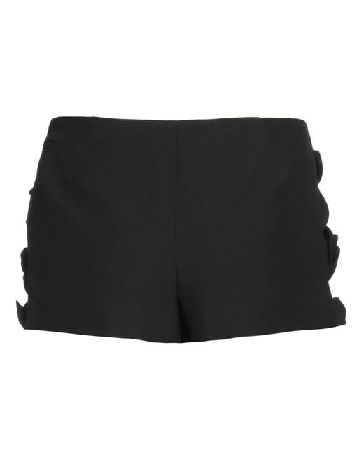 Valentino Garavani Black Shorts & Bermuda Shorts Virgin Wool, Silk