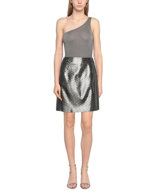 Missoni Gray Mini Skirt Polyester, Metallic Polyester