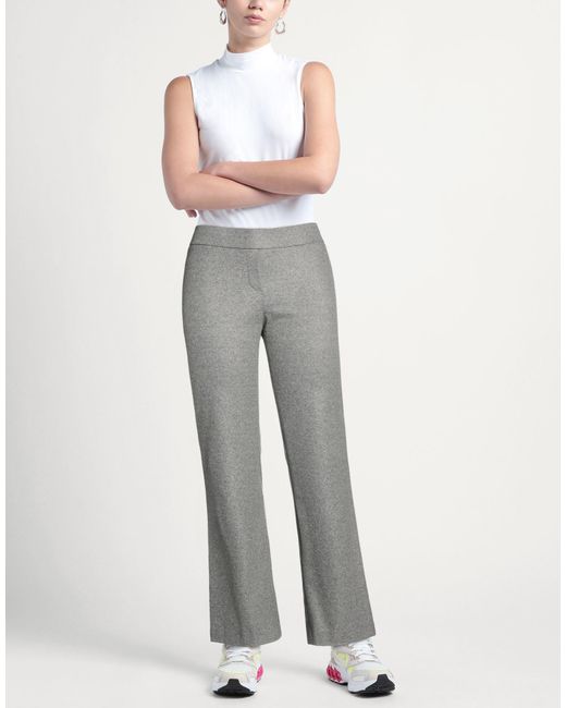 Seductive Gray Pants Polyester, Wool, Elastane