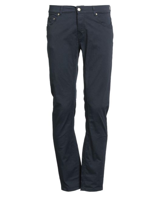 Daniele Alessandrini Blue Midnight Pants Cotton, Elastane for men