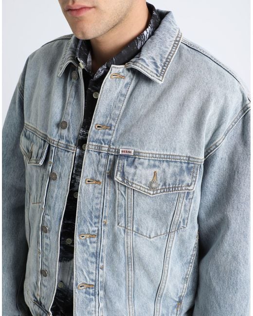Guess Blue Denim Outerwear for men