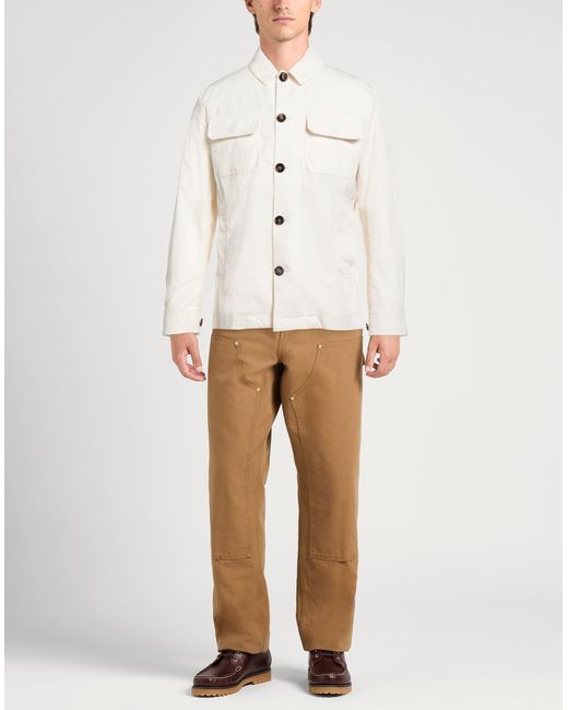 KIRED White Ivory Jacket Polyester, Polyamide, Cotton for men