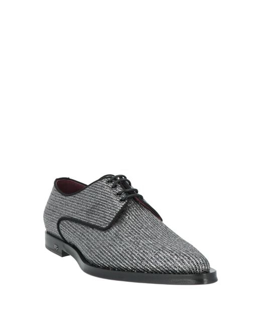 Dolce & Gabbana Gray Lace-Up Shoes for men