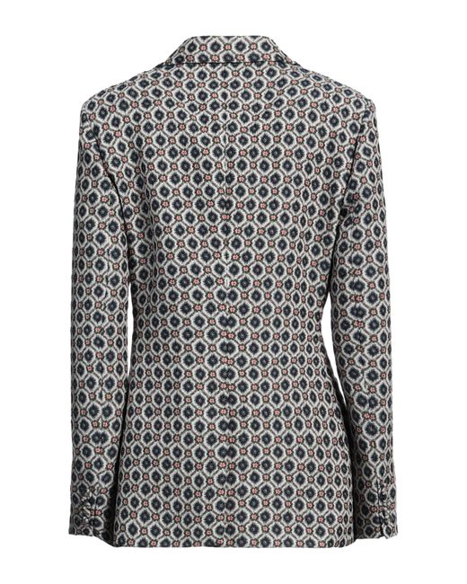 Etro Gray Blazer Polyester, Virgin Wool, Elastane