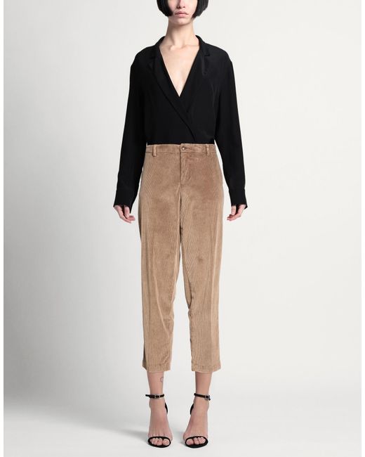Myths Natural Taupe Pants Cotton, Modal, Elastane