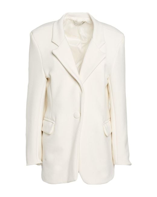 Haveone White Ivory Blazer Polyester, Viscose, Elastane